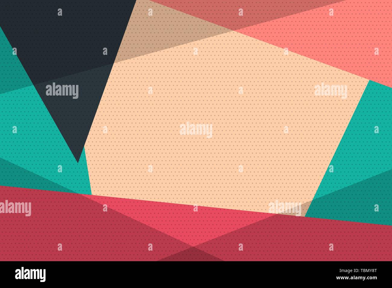 Comic geometrische Pop Art retro Hintergrund. Abstract vector Pattern 80s-90s. Halbton trendige Rahmen für Text Banner. Stock Vektor