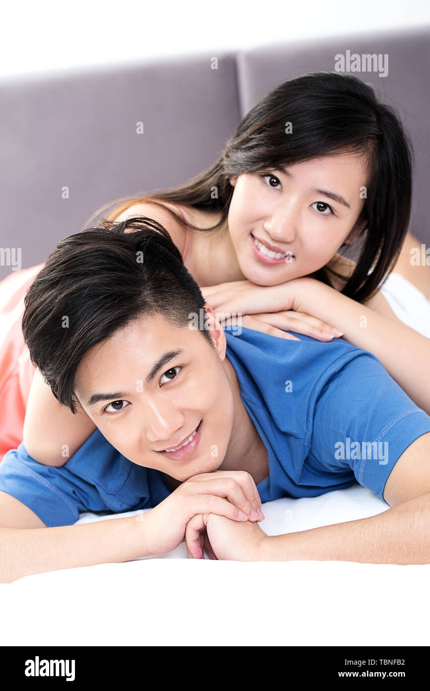 Ein paar Süße Leben im Schlafzimmer Stockfoto