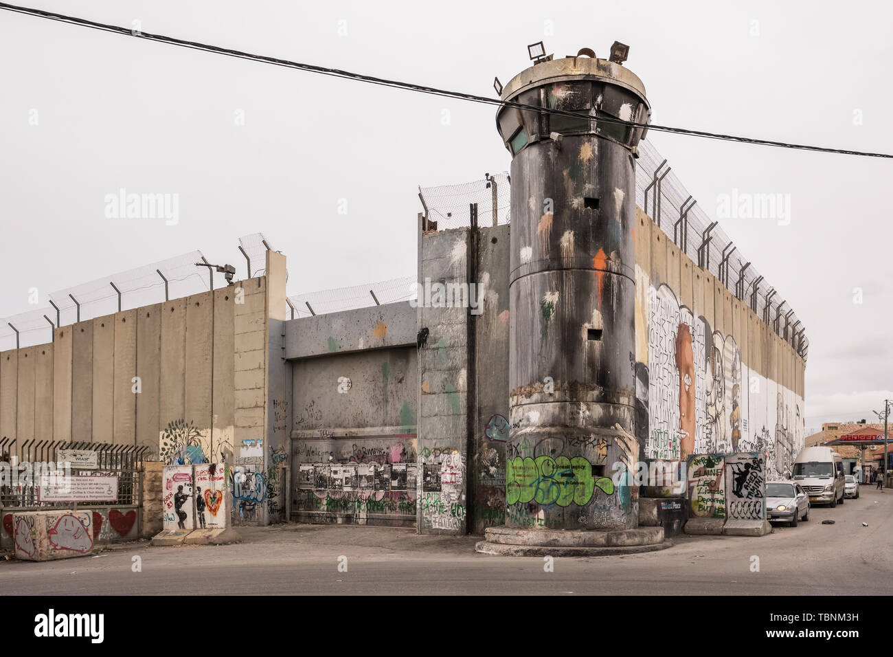 Trennmauer zwischen Israel und der West Bank Stockfoto