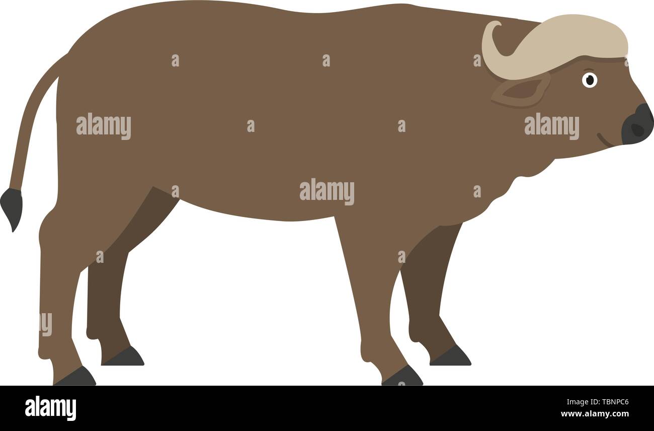 Buffalo Symbol in Flat, Afrikanische Tier Vector Illustration Stock Vektor