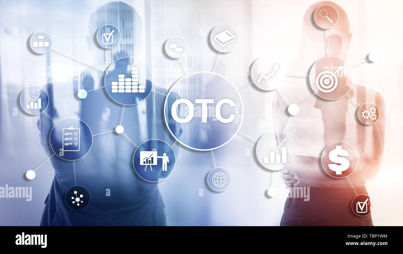 Über den Ladentisch. OTC. Handel Börse Konzept. Stockfoto