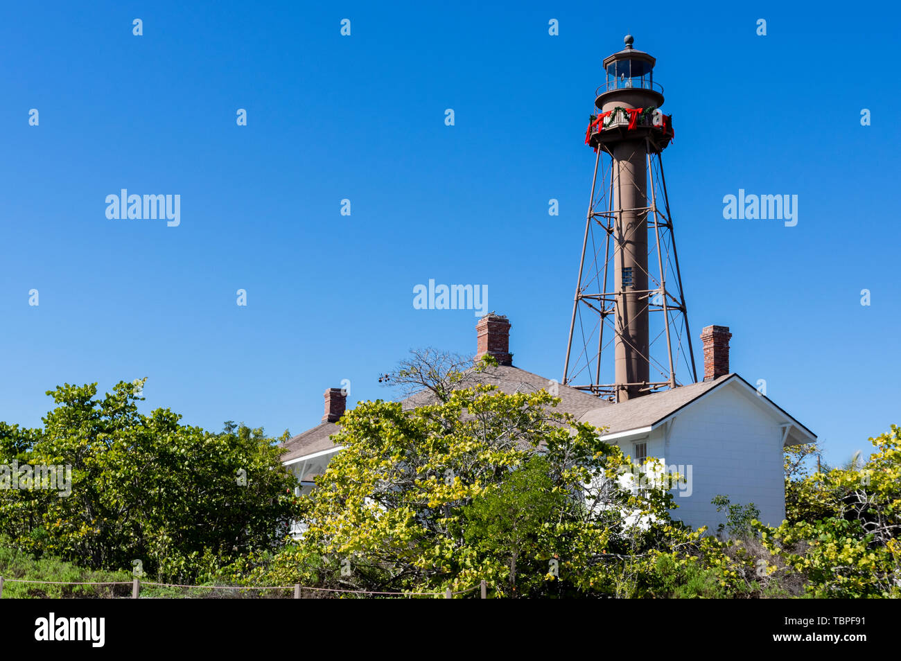 Sanibel Leuchtturm am Leuchtturm Beach Park. Sanibel Island, Florida Stockfoto