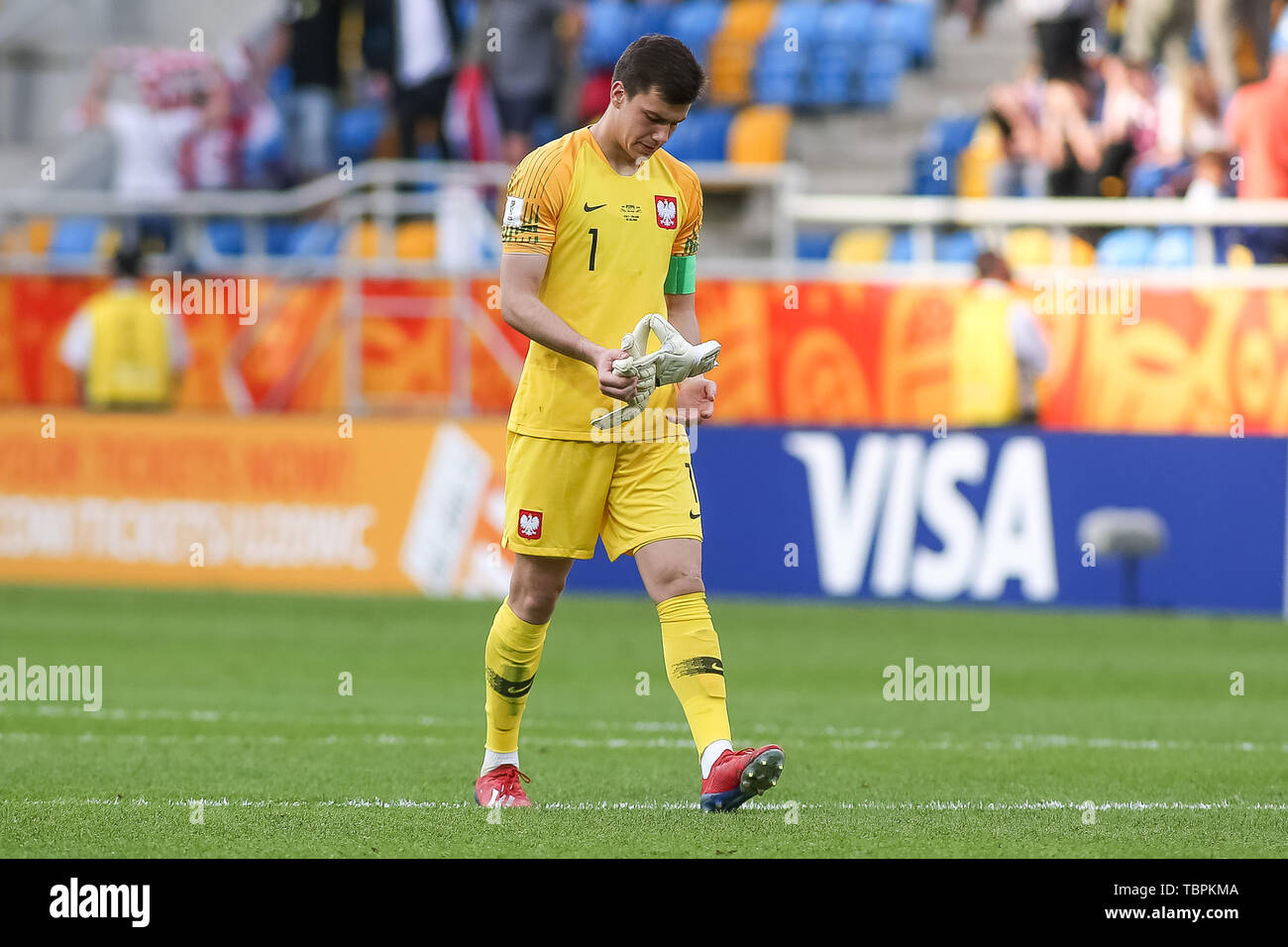 Gdynia, Polen. 02 Juni, 2019. Radoslaw Majecki Polens gesehen nach der FIFA U-20-Weltmeisterschaft zwischen Italien und Polen (Runde 16) in Gdynia. (Endstand; Italien 1:0 Polen) Credit: SOPA Images Limited/Alamy leben Nachrichten Stockfoto