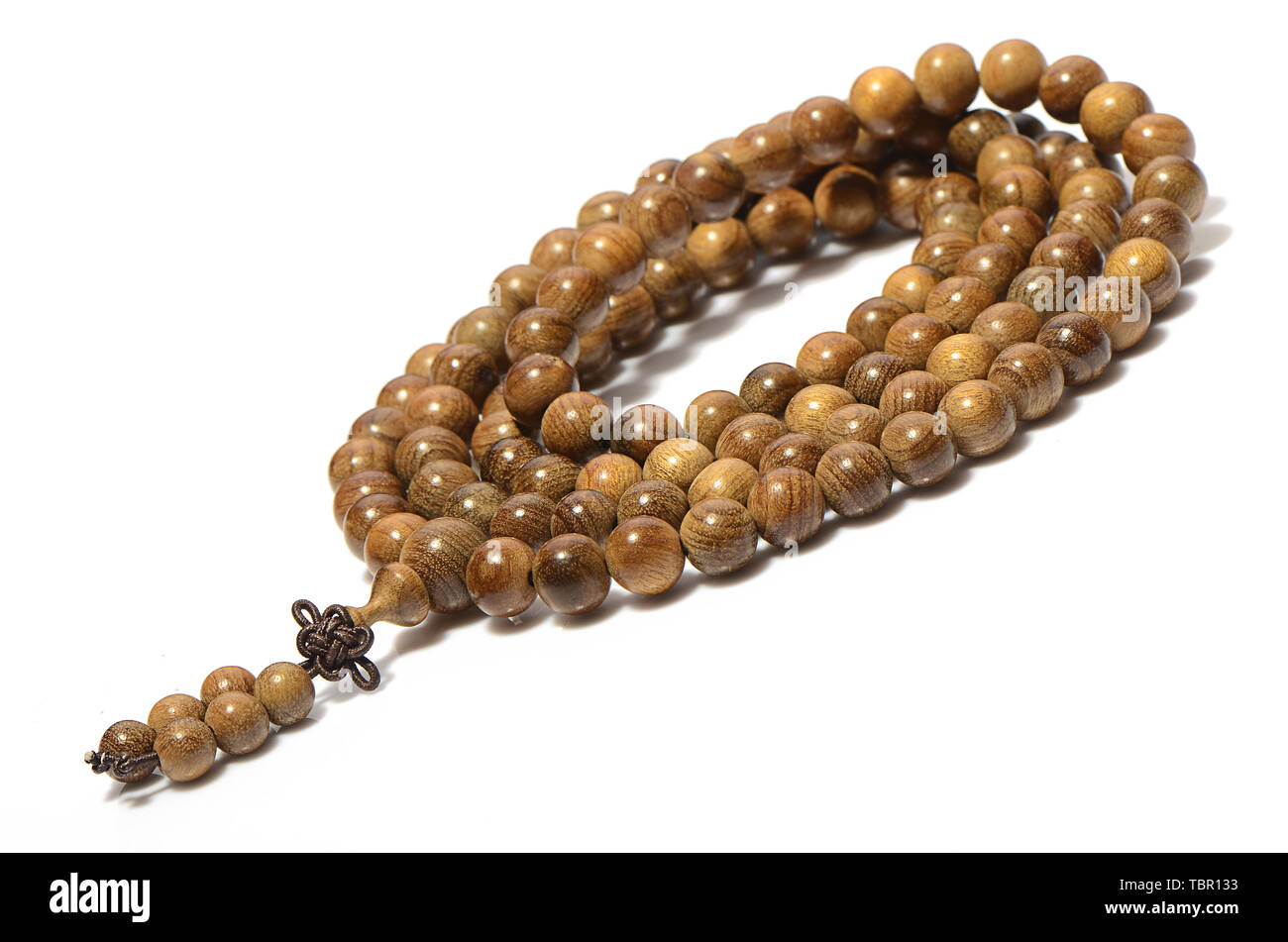 108 gold Seide Namu Buddha Bead Armband Stockfoto
