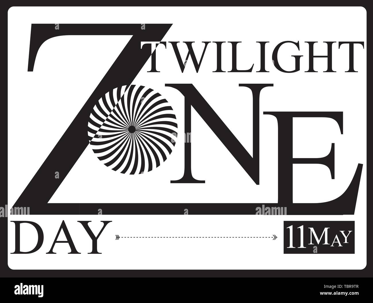 Die festlichen Tag der 11. Mai ist Twilight Zone Tag. Vector Illustration für Datum. Stock Vektor