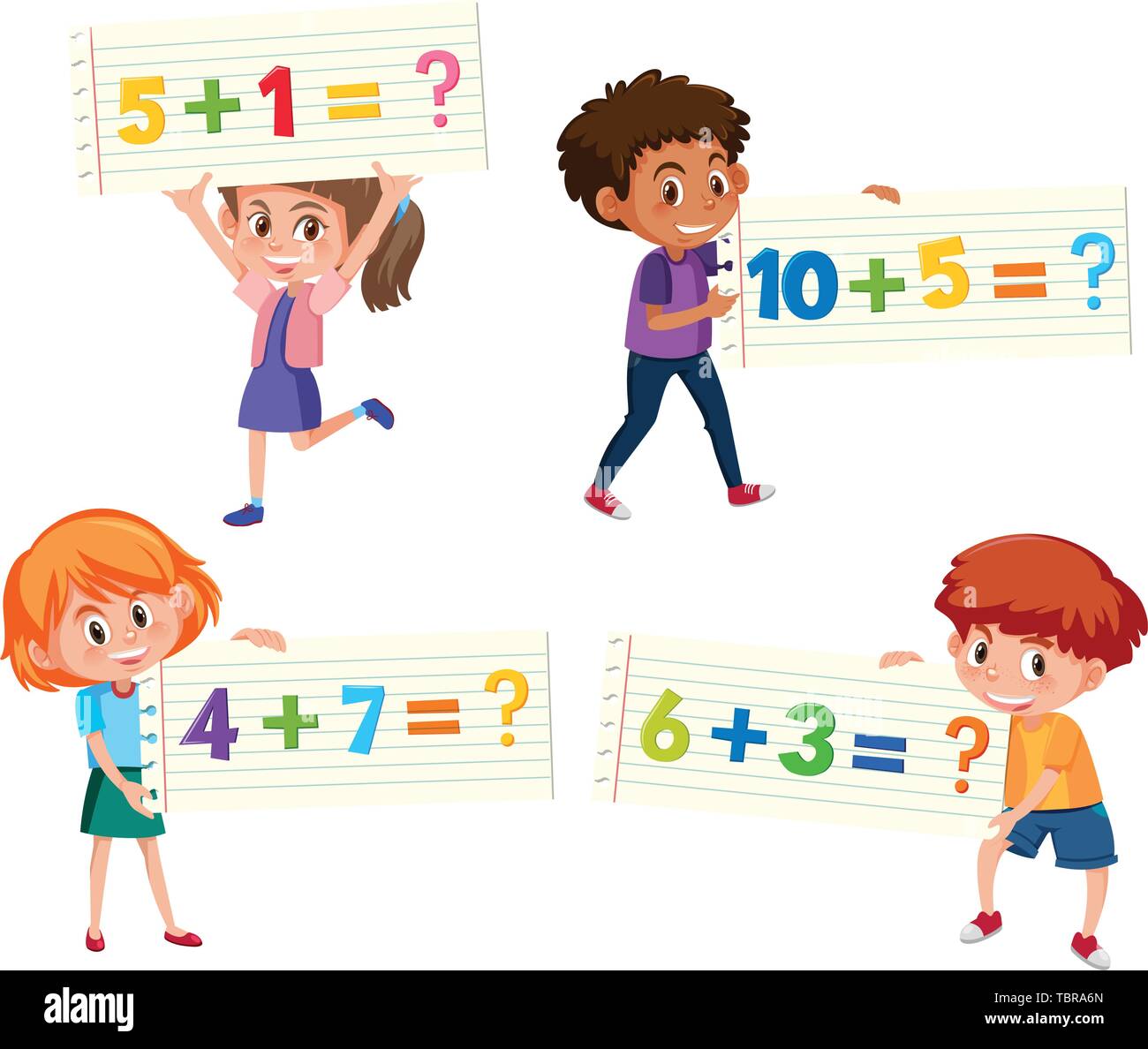 Einstellen der Mathematik zusätzliche Karte Abbildung Stock Vektor