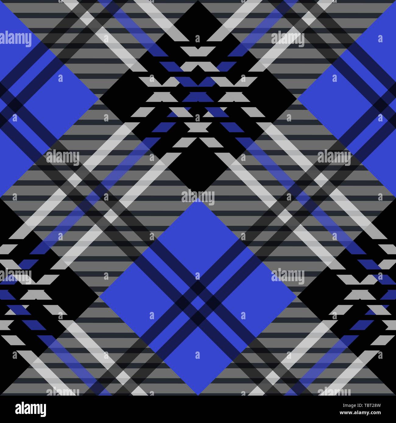 Blau diagonal abstrakte Plaid nahtlose Muster. Vector Illustration.EPS 10. Stock Vektor
