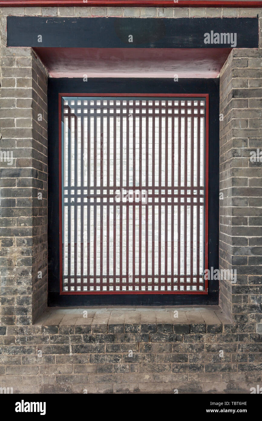 Alte windows von Wei Manor Stockfoto