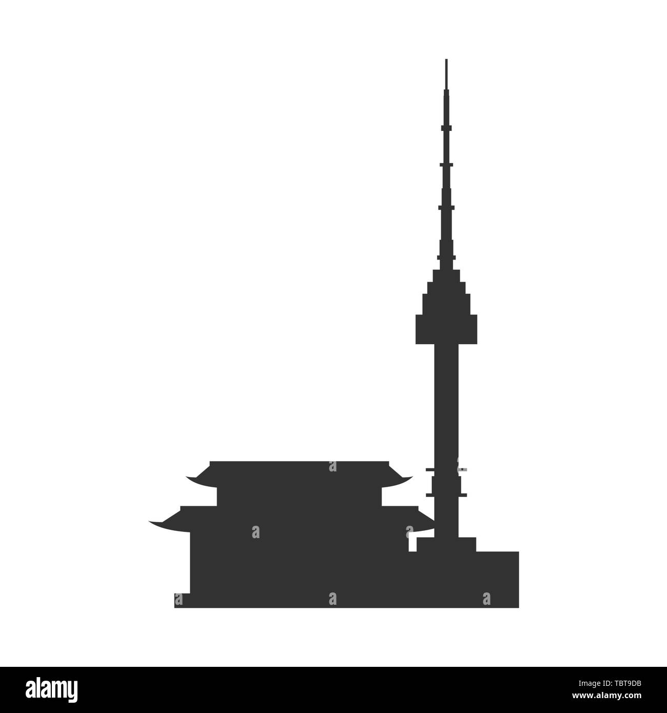 Namsan Tower in Seoul Symbol Stock Vektor