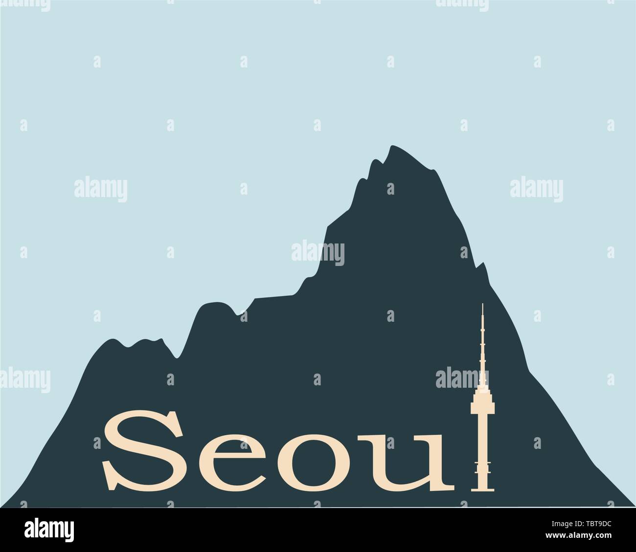 Namsan Tower in Seoul Symbol Stock Vektor