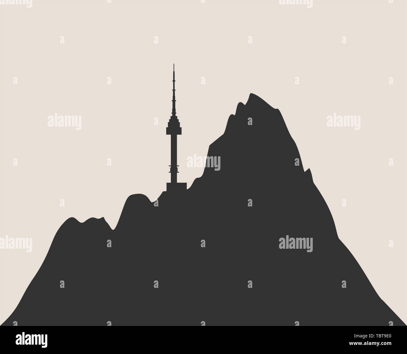 Namsan Tower in Seoul Symbol Stock Vektor