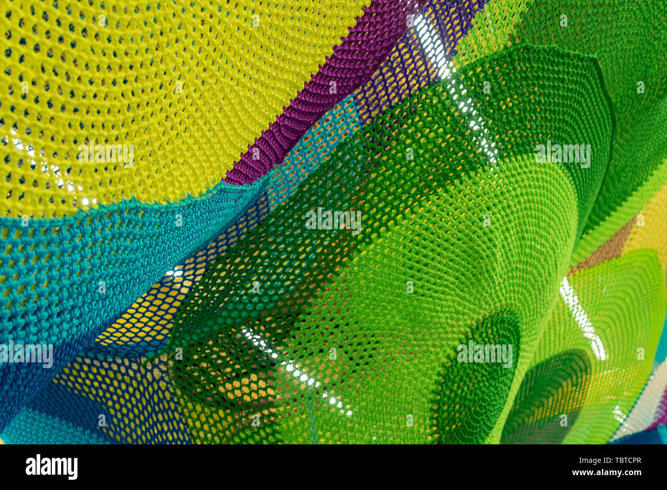 Abstrakte Textur von mehrfarbigen Gewebe. Kreative vintage Hintergrund Stockfoto