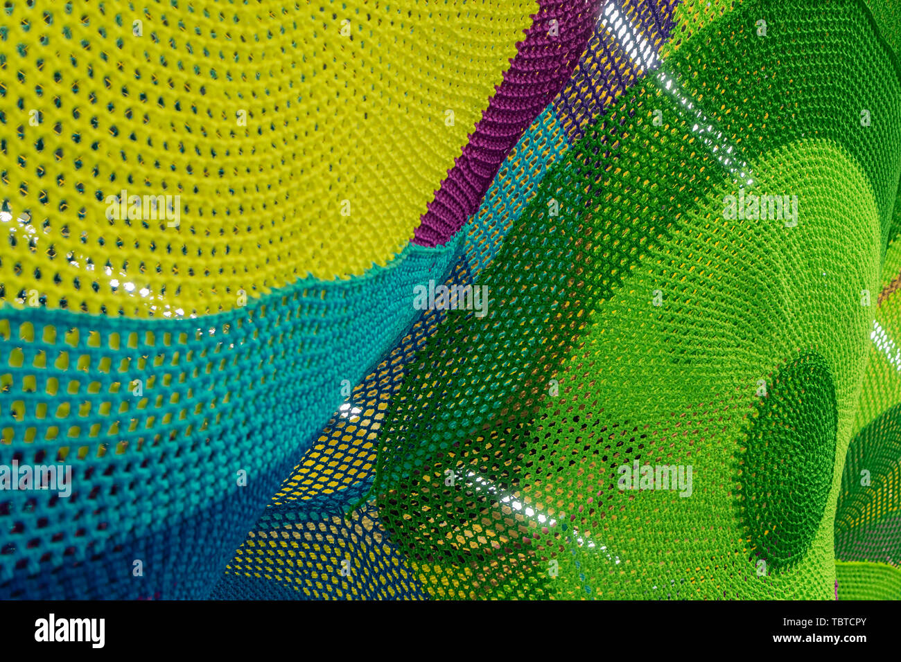 Abstrakte Textur von mehrfarbigen Gewebe. Kreative vintage Hintergrund Stockfoto