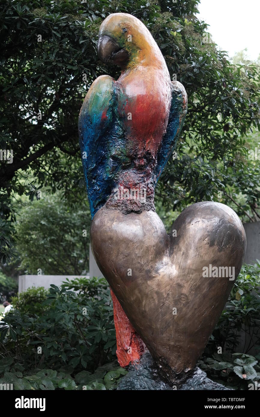 Parrot Skulptur Stockfoto