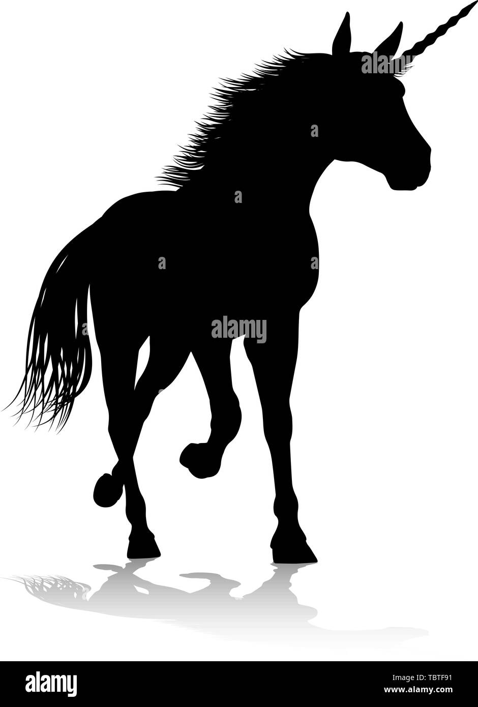 Einhorn Silhouette gehörnten Pferd Stock Vektor