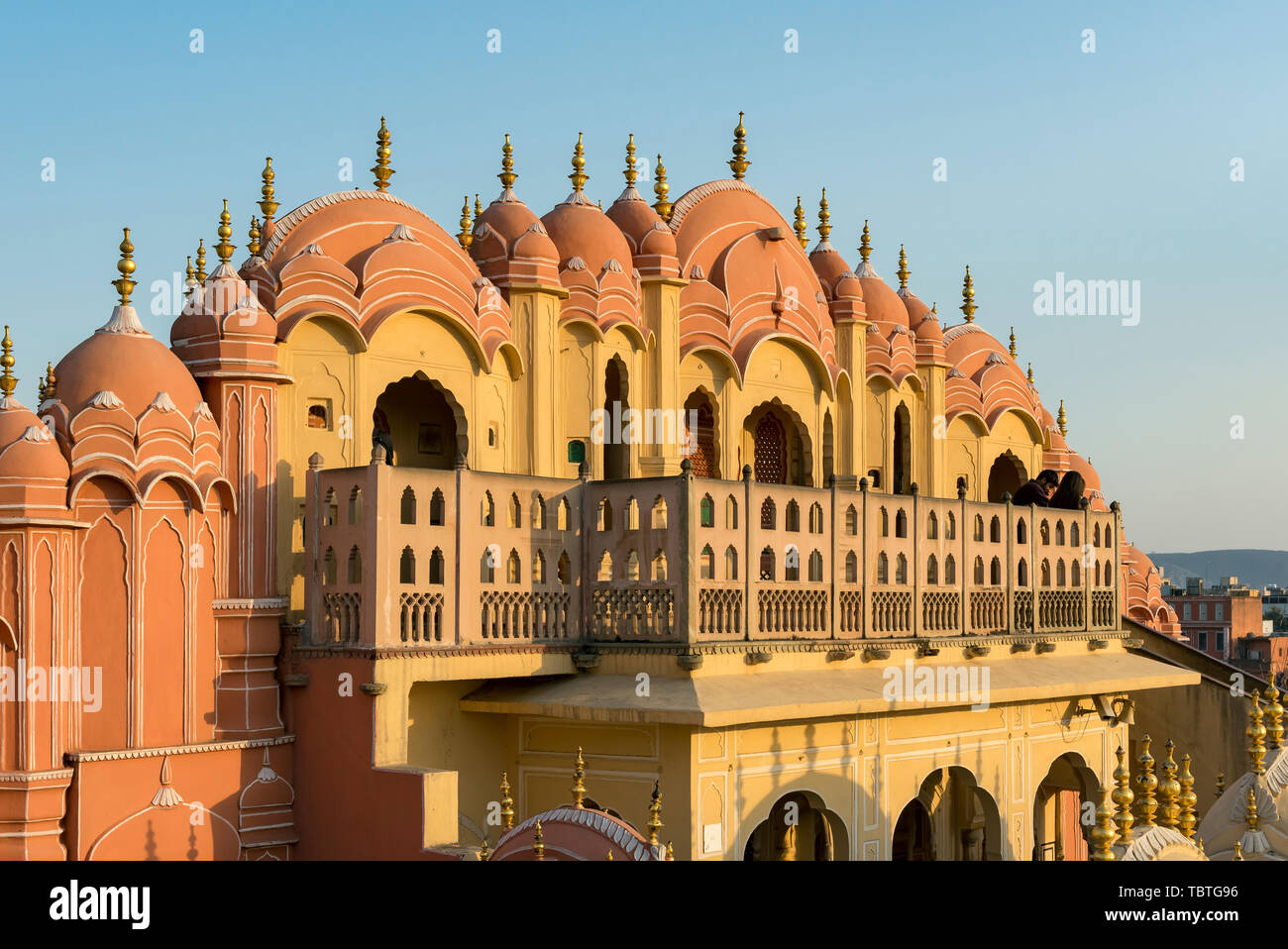 Top Boden, Innen, Hawa Mahal (Palast der Winde), Jaipur, Rajasthan, Indien Stockfoto