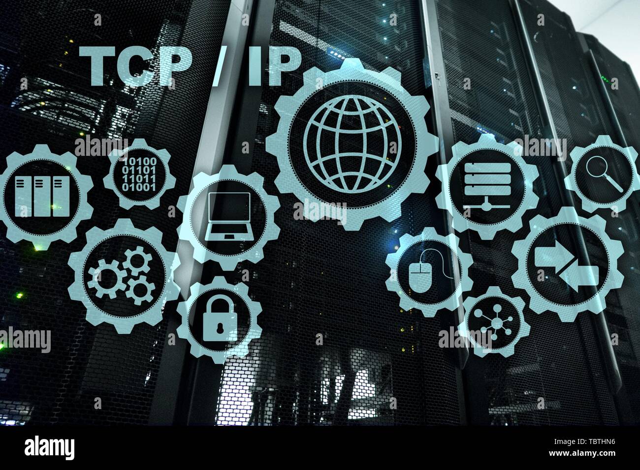 Tcp-ip-Vernetzung. Transmission Control Protocol. Internet Technologie Konzept. Stockfoto