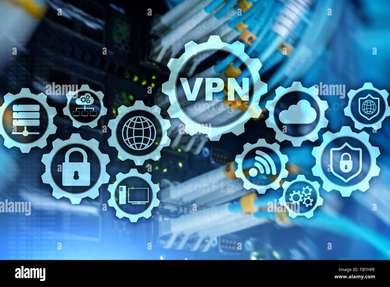 Sichere VPN-Verbindung. Virtuelles privates Netzwerk oder Internet Security Konzept. Stockfoto