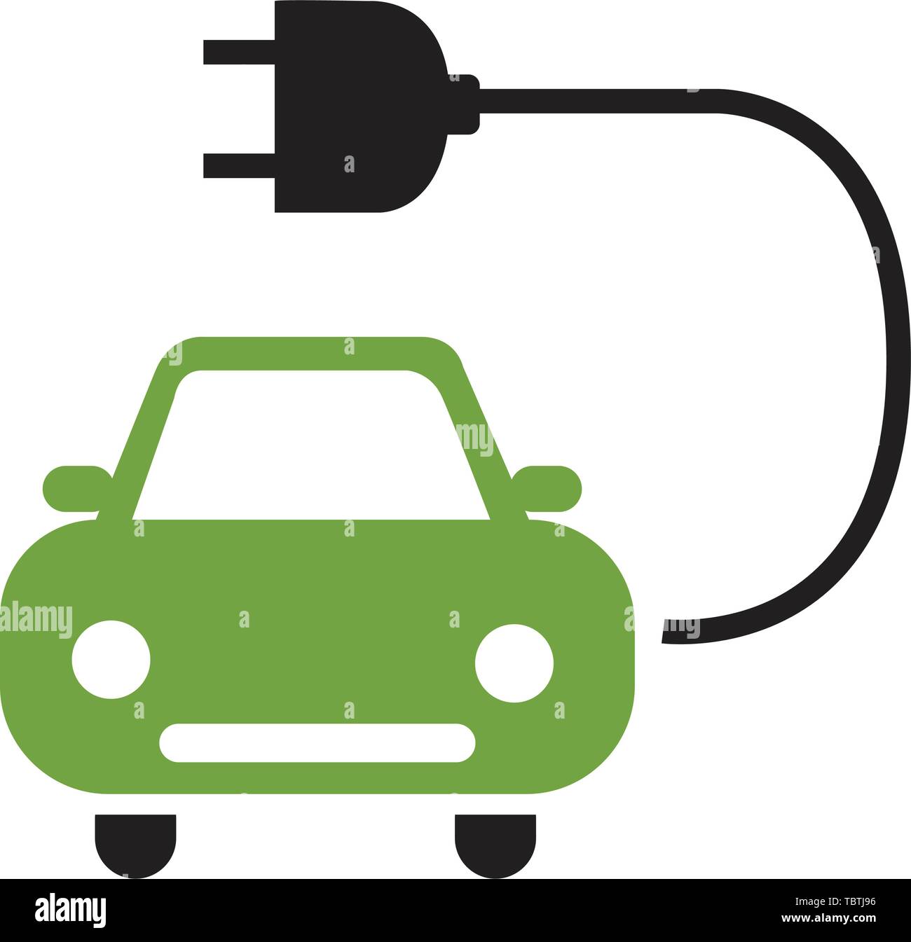 Elektroauto Symbol Flat Style isoliert auf weißem Stock Vektor