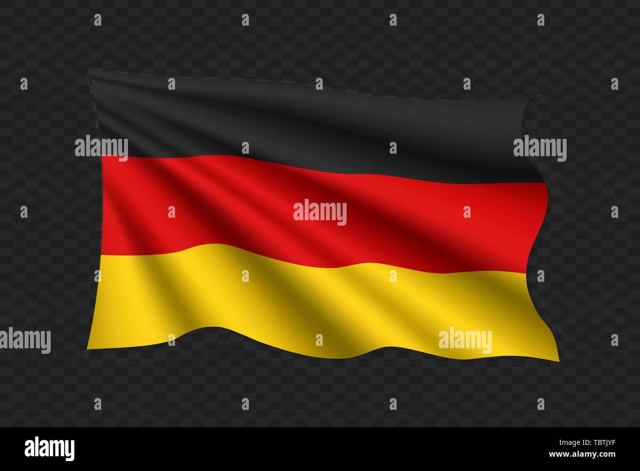 3D-Wehende Flagge von Deutschland. Vector Illustration Stock Vektor