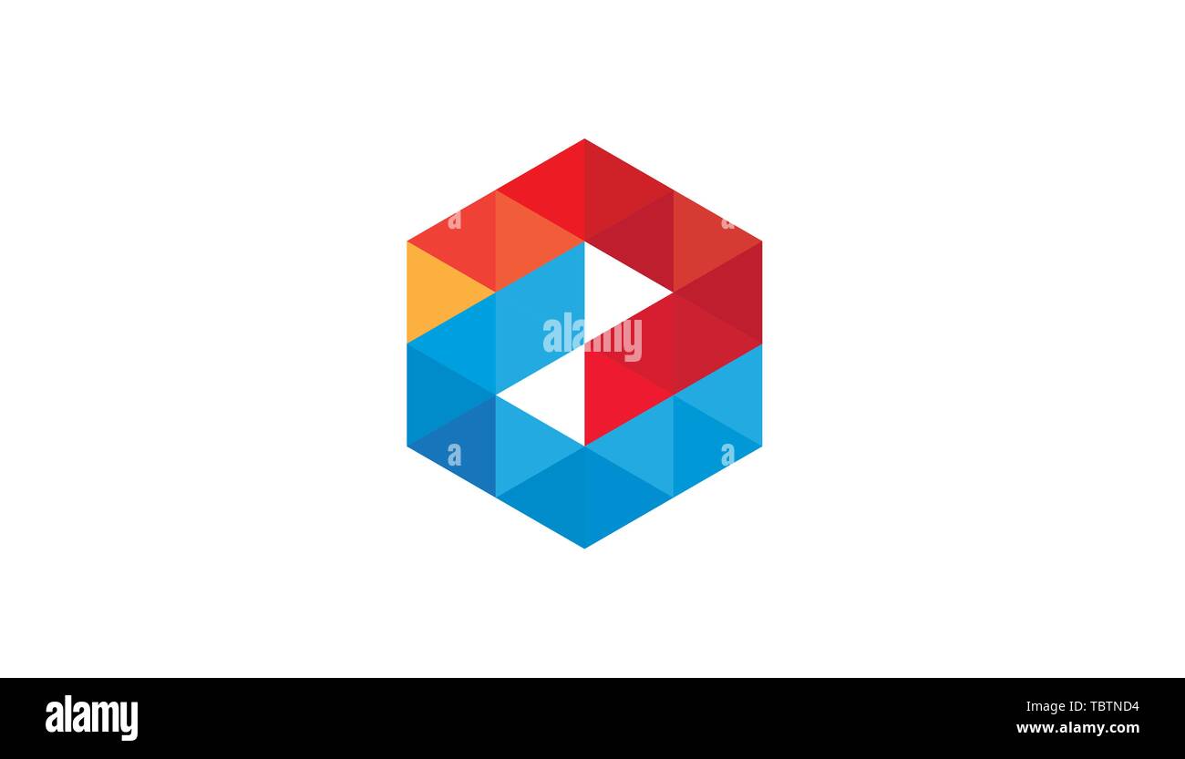 Hexagon Farben Logo Vektor Symbol Design Illustration Stock Vektor