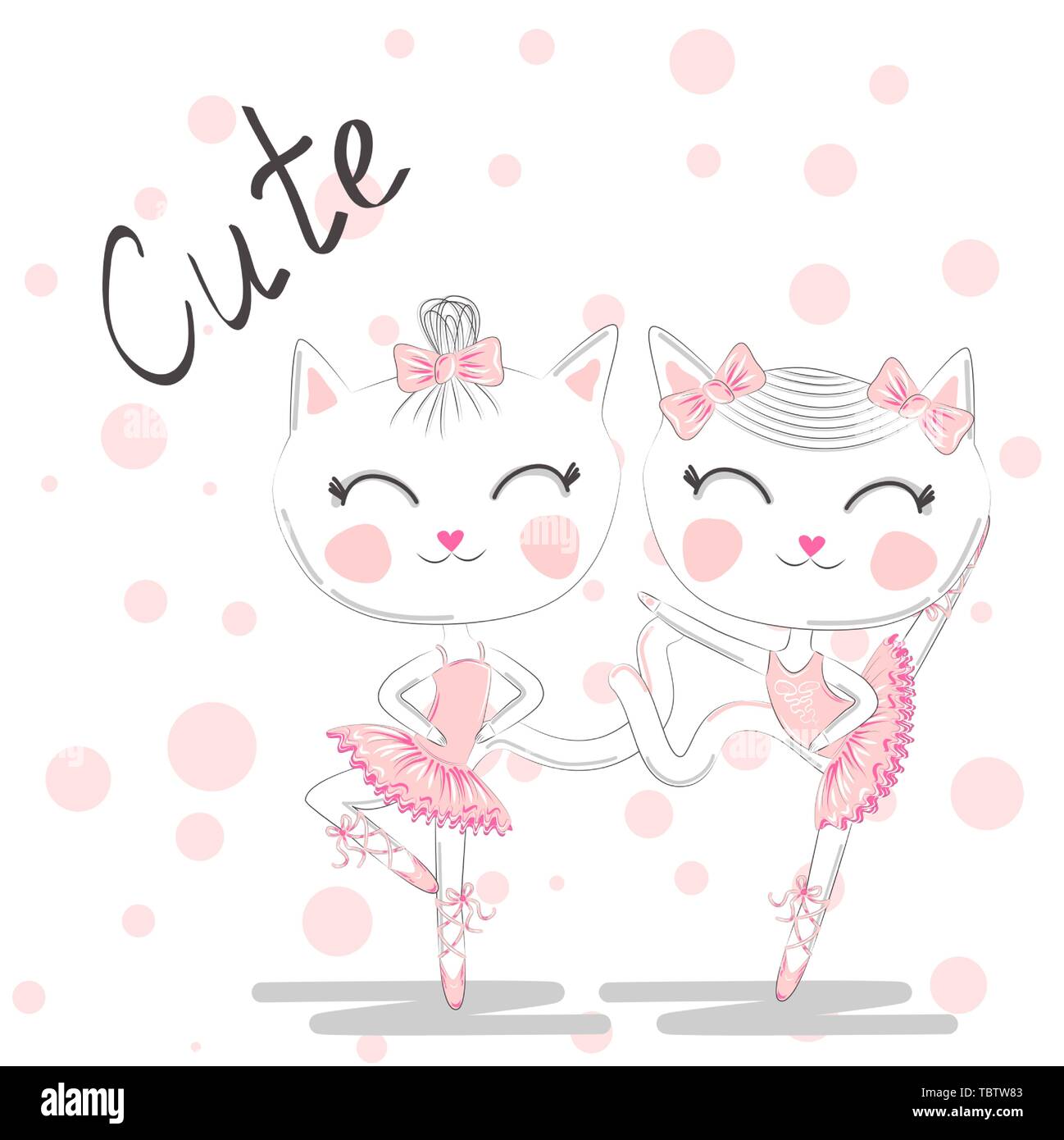 Süße Tanzende Katzen In Ein Rosa Kleid Ballerina Liebe Das