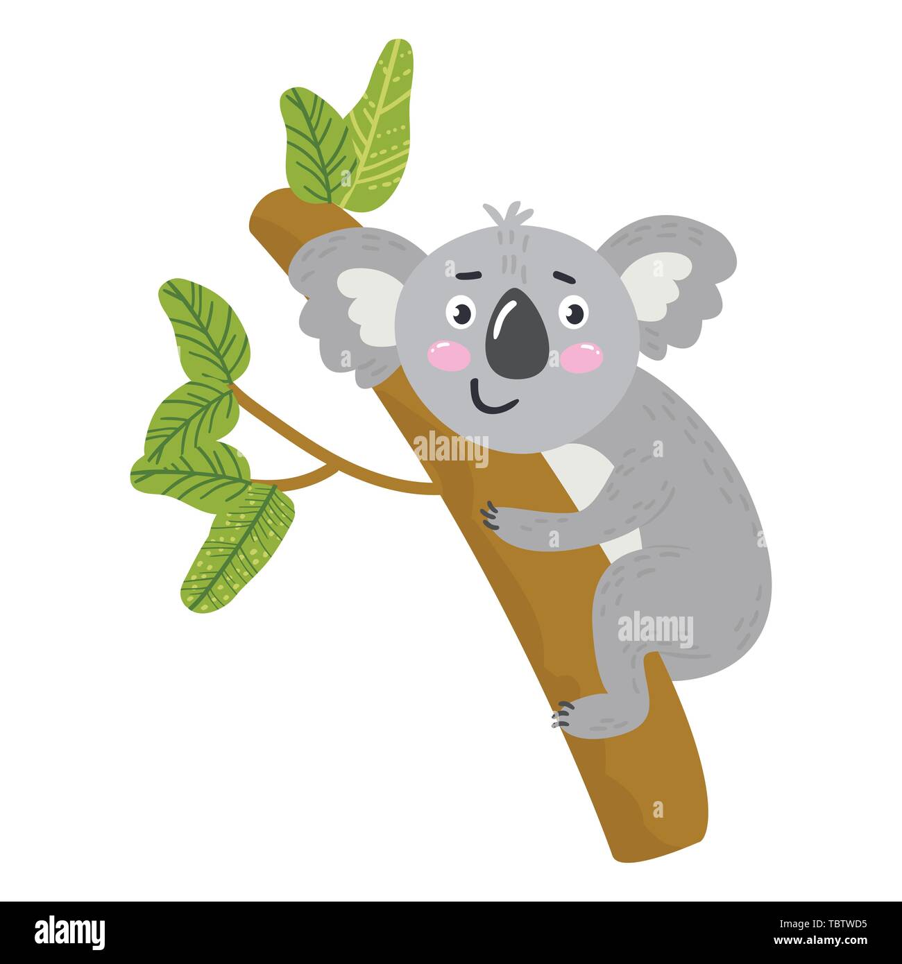 Vektor niedlichen Afrikanische Tier. Koala Bear. Lustige Zeichen für Kinder. Stock Vektor