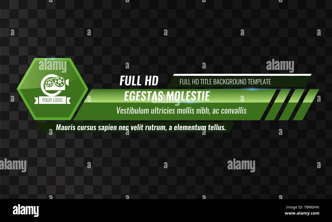Einzigartige Video Schlagzeile Titel oder unteren Drittel Vorlage. Vector Illustration - grüne Farbe Stock Vektor