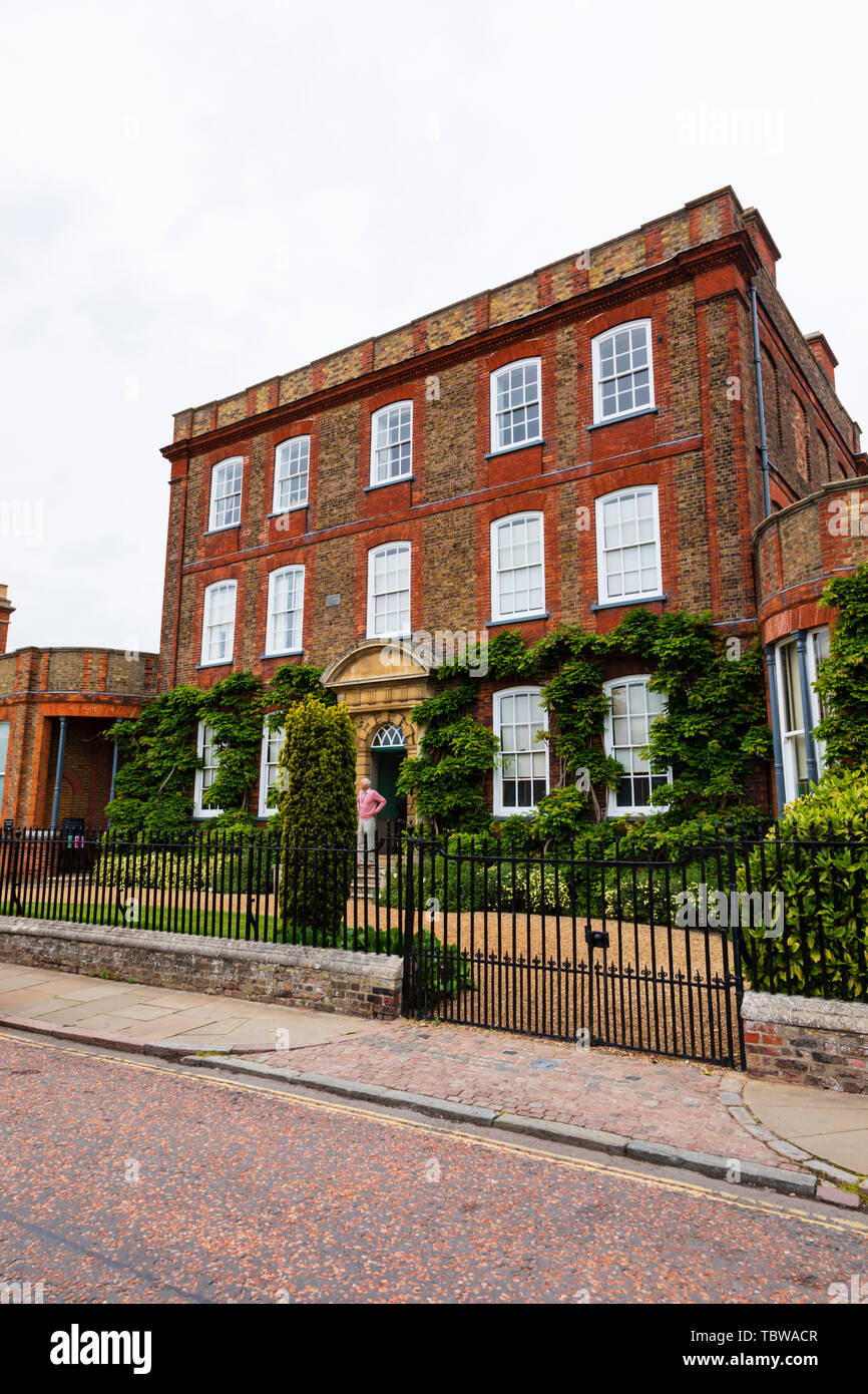 Peckover House am nördlichen Rand, der moorlandzone Marktstadt Wisbech auf dem Fluss Nene, Cambridgeshire, England Stockfoto