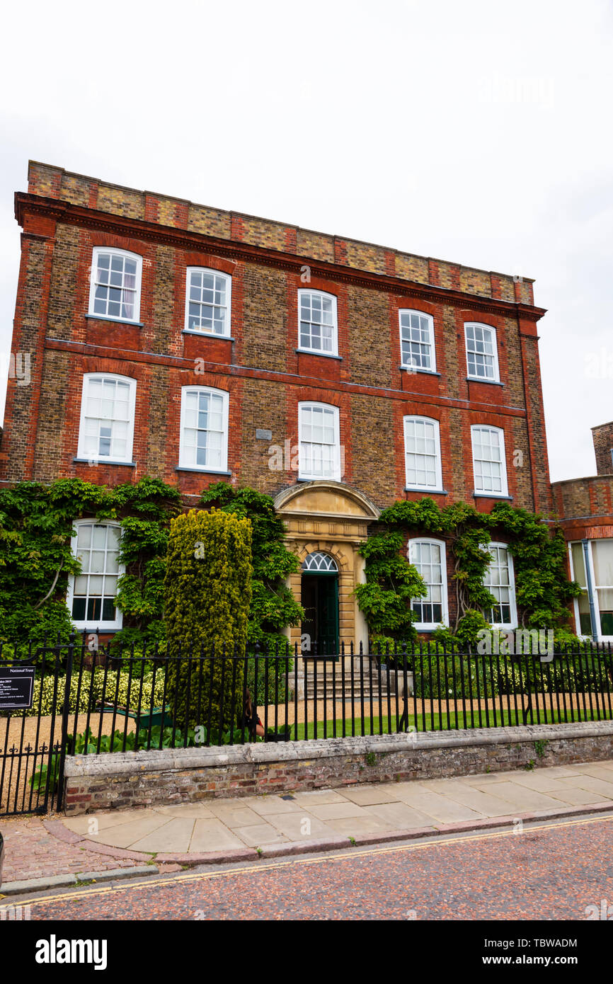 Peckover House am nördlichen Rand, der moorlandzone Marktstadt Wisbech auf dem Fluss Nene, Cambridgeshire, England Stockfoto