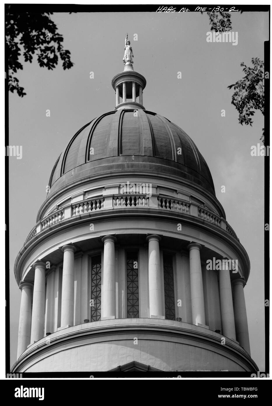 HAUPTHÖHE (SÜD), DETAIL DER KUPPEL Maine State House, State und Capitol Streets, Augusta, Kennebec County, ME Bulfinch, Charles King, William Williams, Revel Brigham und Spofford Hichborn, Charles S George A. Fuller Company Noble, W Clark Desmond, G Henri Boucher, Jack E Silverman, Eleni Kingsbury, Martha Reeves, F Blair Benninger, Christopher C Dana, Sally Goiran, Philip Jahncke, Davis L Gray, GH Borchers, Perry E Stockfoto