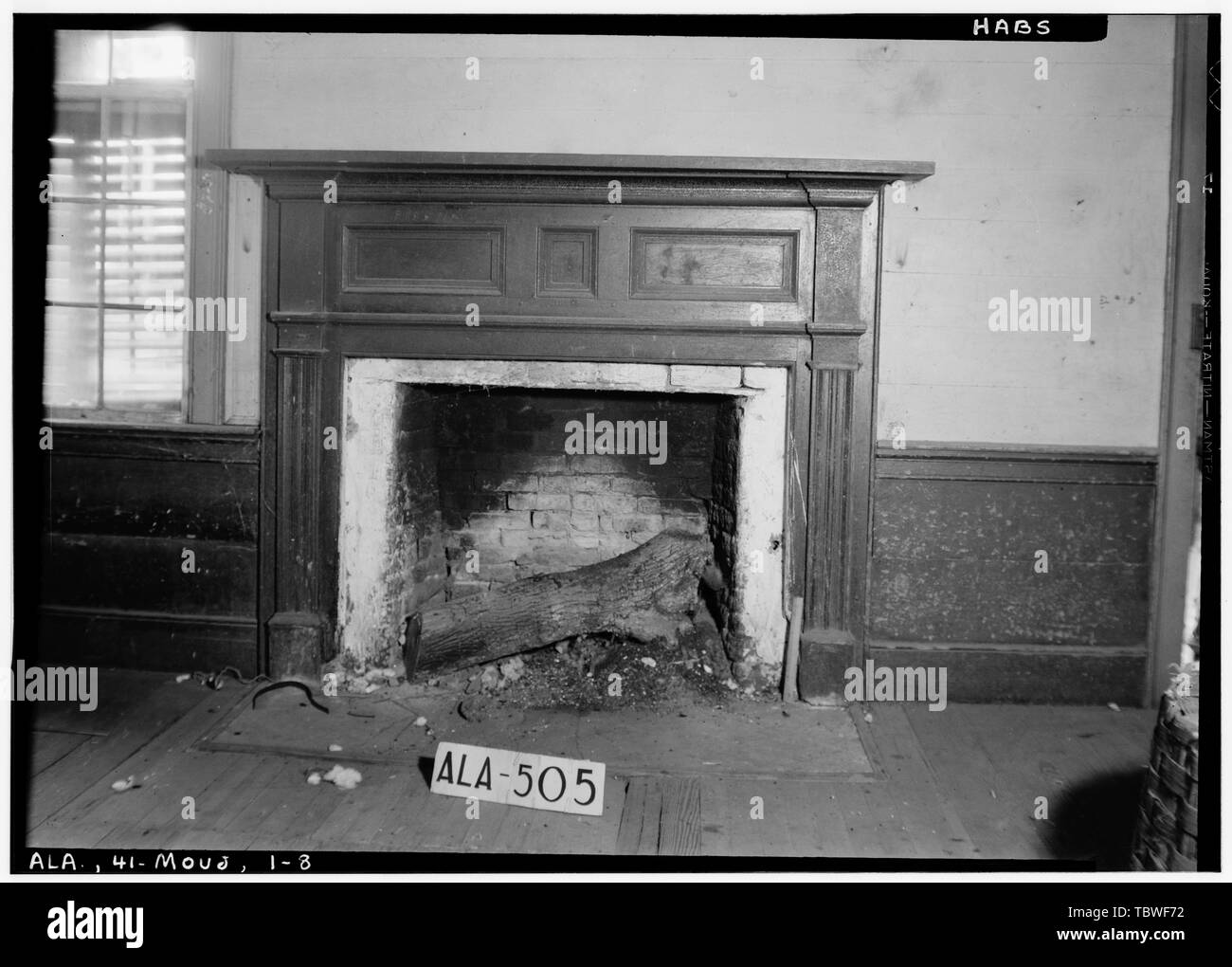 Historischer amerikanischer Gebäude Umfrage W. N. Manning, Fotograf, September 10, 1935, MANTEL IN ESSZIMMER (S. E.) TuckerFincher Haus, U.S. Route 431, Mount Jefferson, Lee County, AL Stockfoto