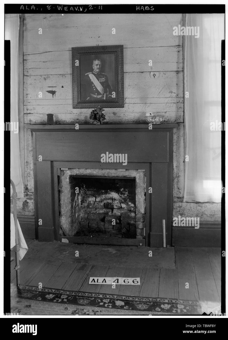 Historischer amerikanischer Gebäude Umfrage W. N. Manning, Fotograf, 24. Januar 1935 MANTEL IN OST ZIMMER OBEN Arzt Glover Haus, Weber, Weber, Calhoun County, AL Stockfoto