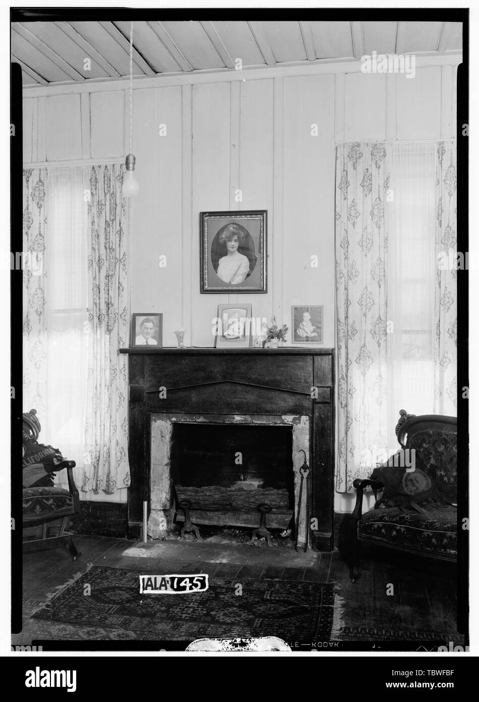 Historischer amerikanischer Gebäude Umfrage Alex Bush, Fotograf, Juni 14, 1935, MANTEL IN WOHNZIMMER S. E. des vorderen Zimmer Pearson House, County Road 6, Marengo, Marengo County, AL Stockfoto