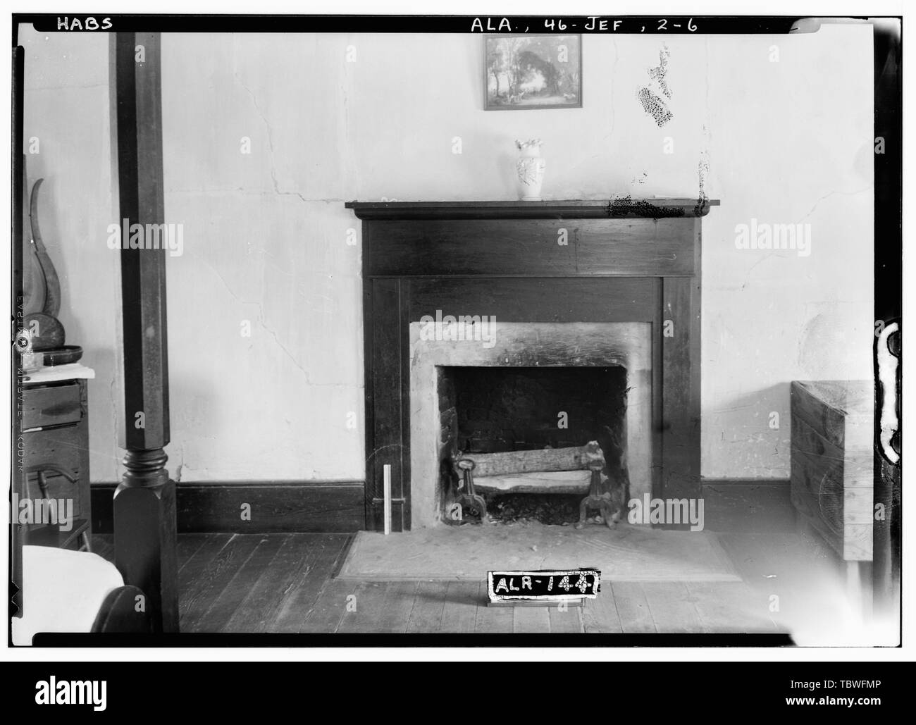 Historischer amerikanischer Gebäude Umfrage Alex Bush, Fotograf, Juni 11, 1935, MANTEL IN S. E. BETT ZIMMER OBEN Charles Brasfield gewähren, Haus, State Highway 28, Jefferson, Marengo County, AL Stockfoto