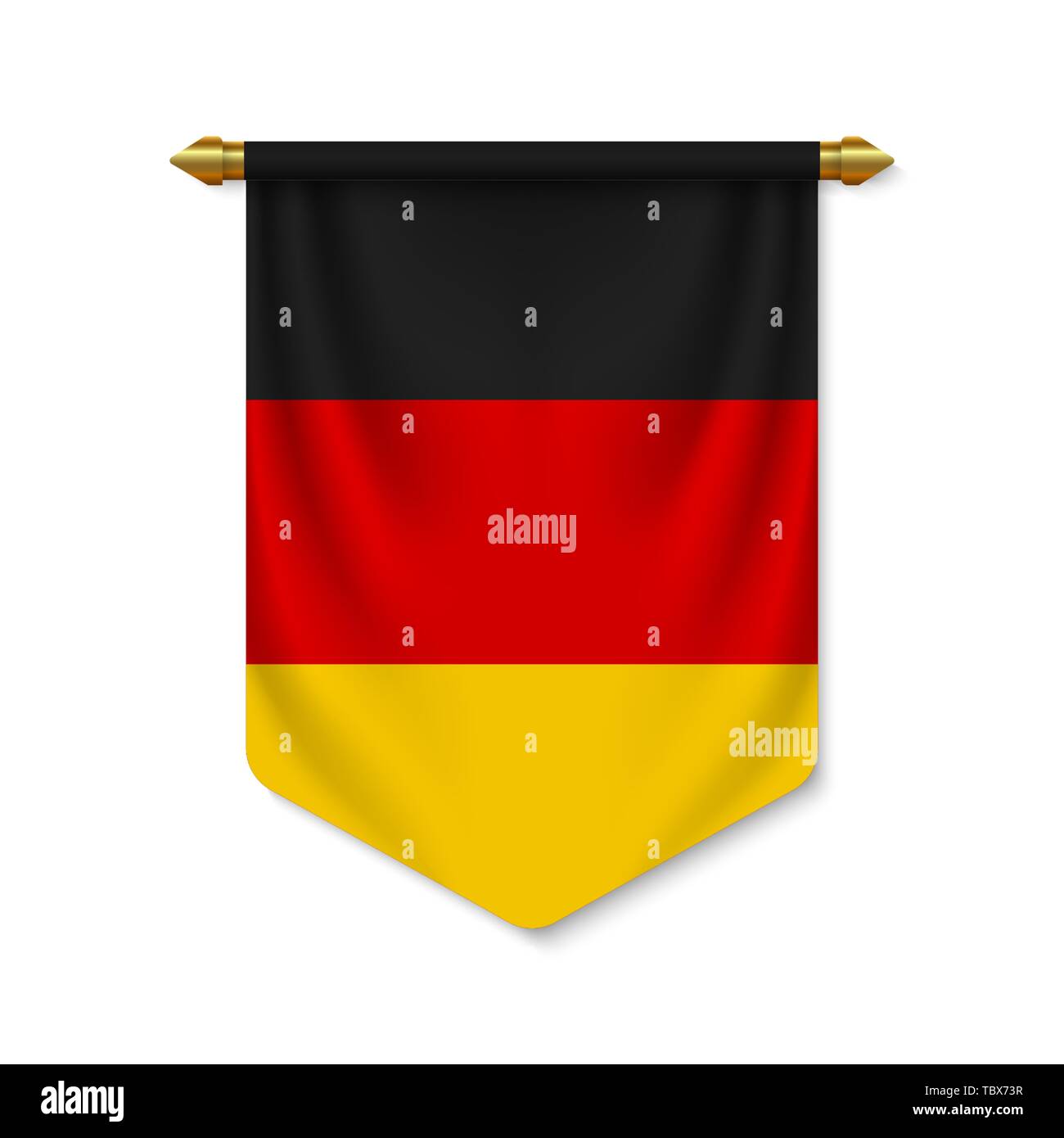 3d realistische Wimpel mit Flagge Deutschlands. Vector Illustration
