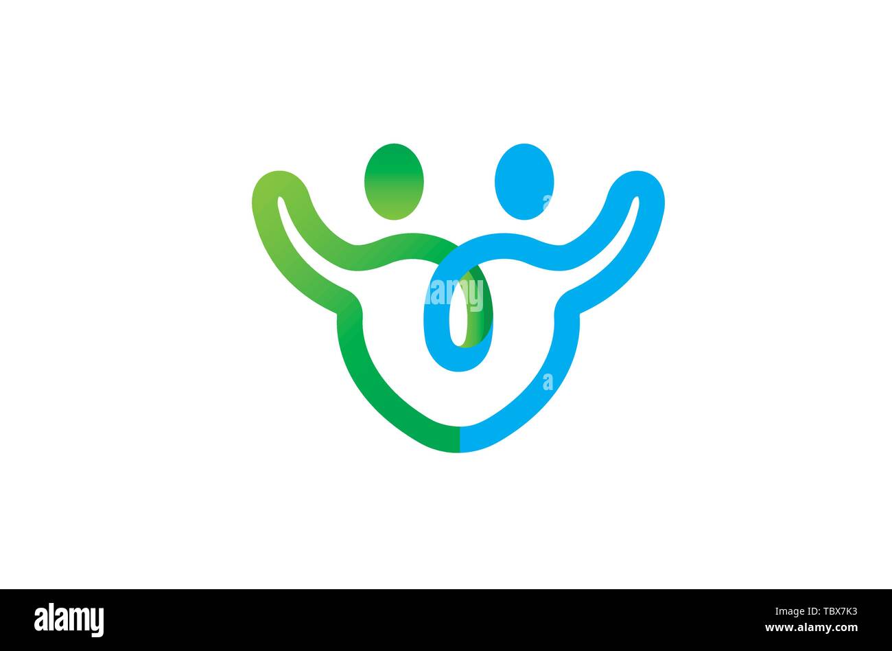 Zwei Zeichen united Logo Vektor Symbol Design Illustration Stock Vektor