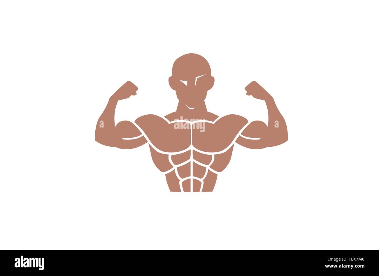 Kreative Starke Person Gym Logo Design Vektor Symbol Illustration Stock Vektor