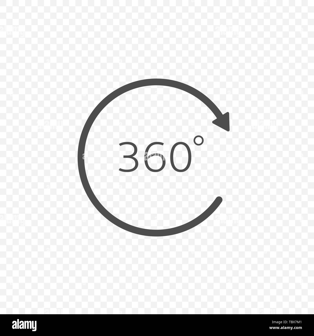 360 Grad Winkel Symbol. Kreis, Pfeil, Vector Illustration Stock Vektor