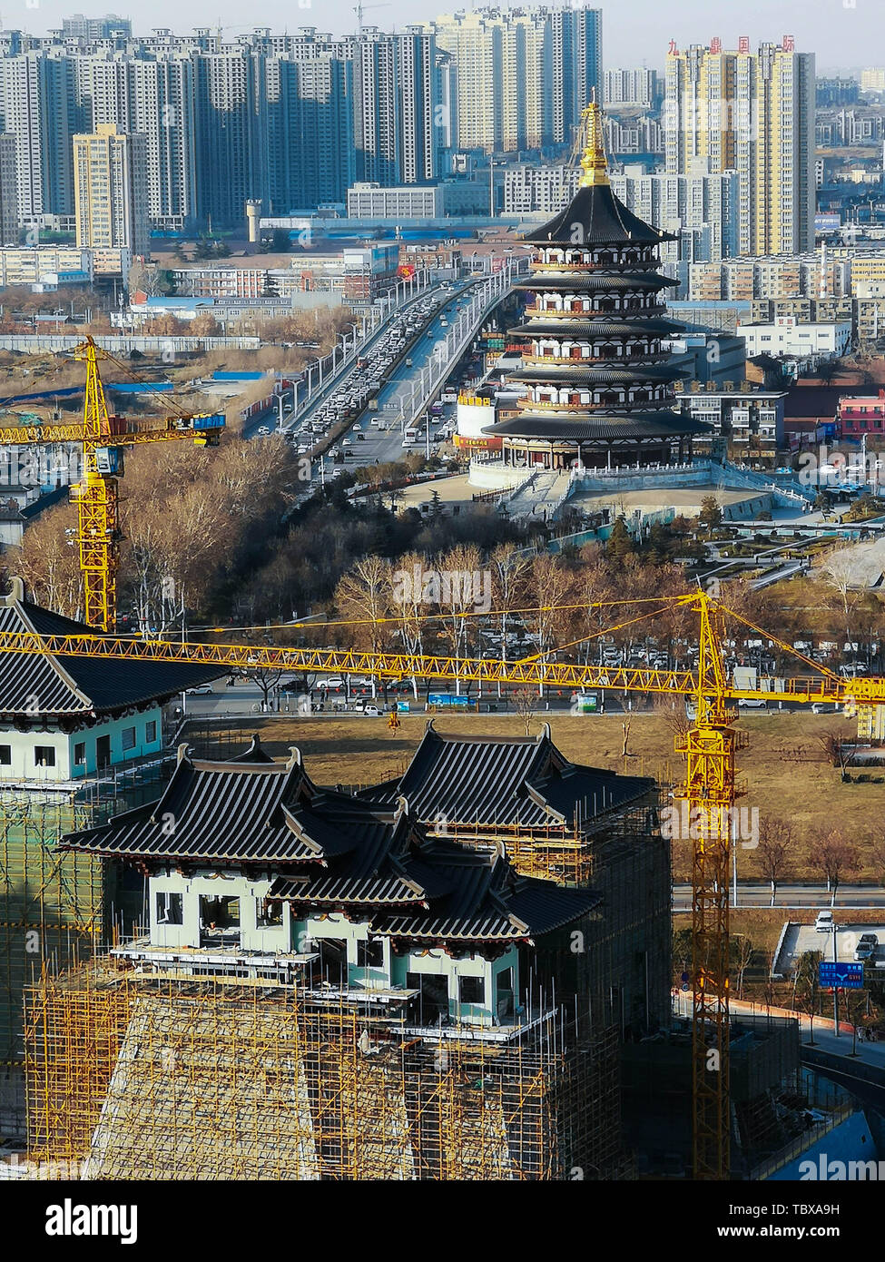 Projekt zum Schutz von Ying Tianmen Website in Luoyang City in Sui und Tang Dynastie Stockfoto