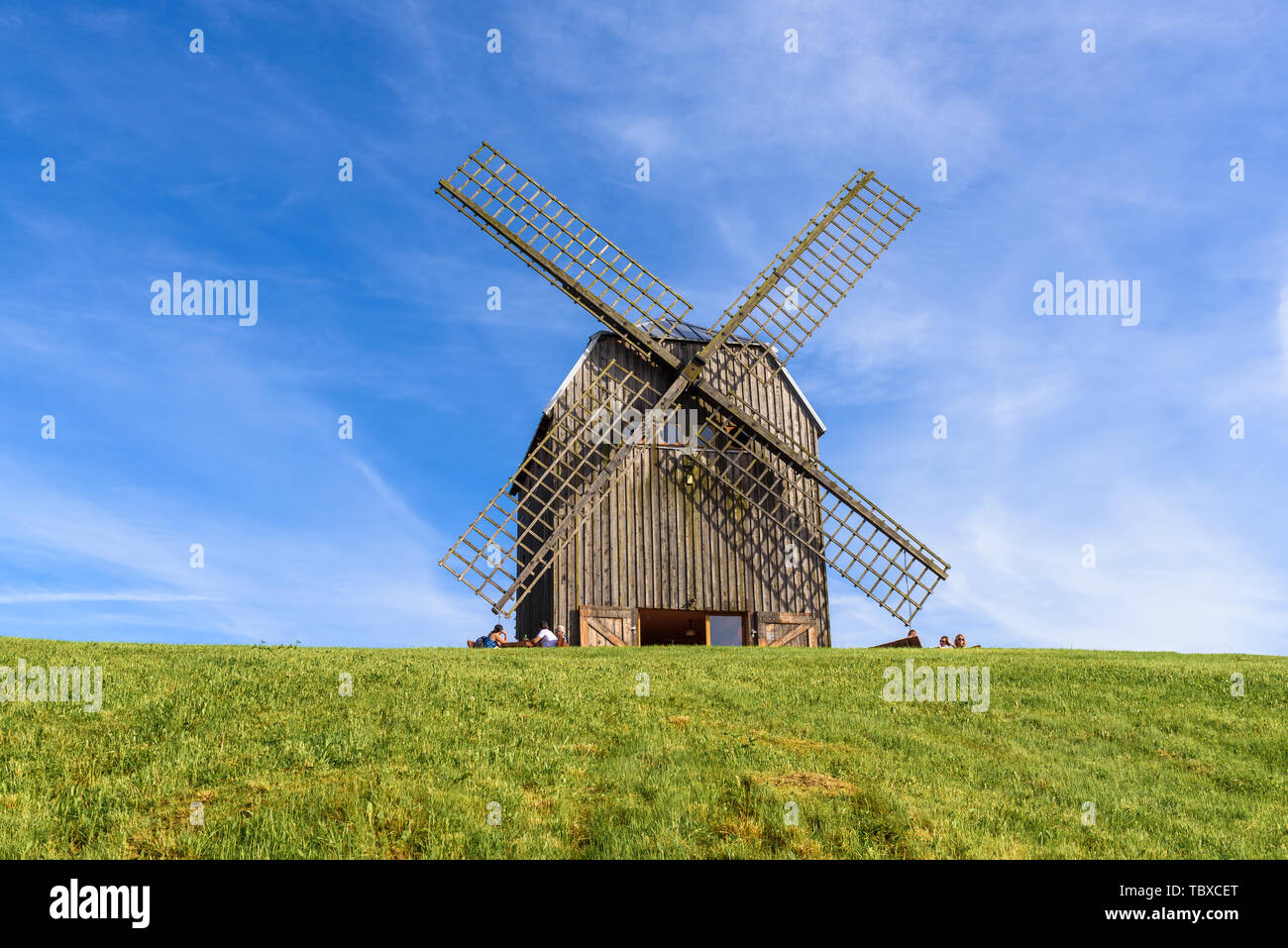 Reboszewo Polen Juni 2 2019 Eine Windmuhle Aus Holz In Dem