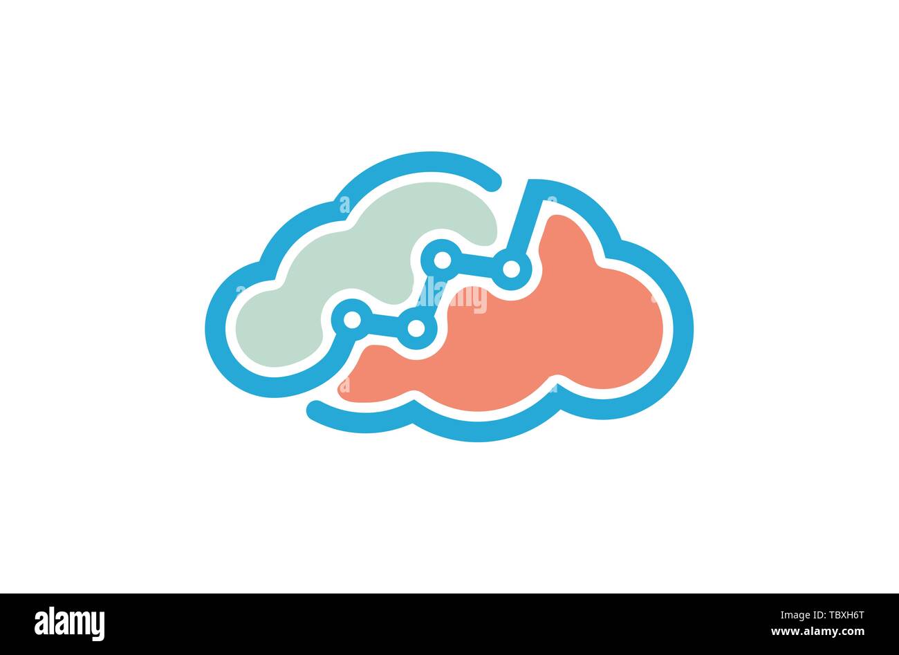 Cloud Statistics Logo Vektor Symbol Design Illustration Stock Vektor