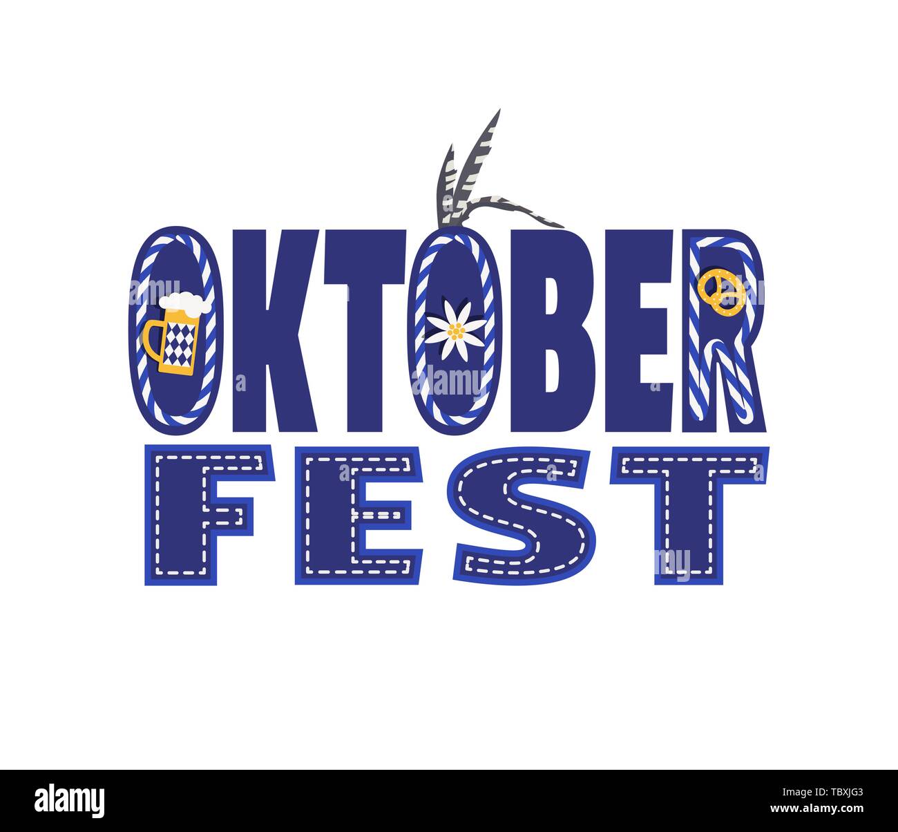 Oktoberfest Hand gezeichnet typografische Gestaltung element Stock Vektor