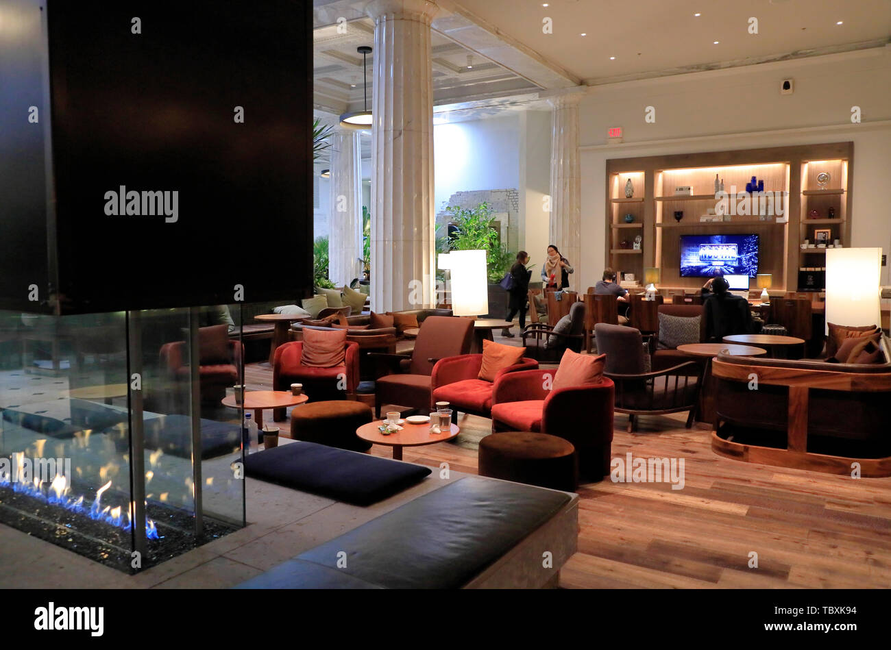 Die Wohneinrichtung in der Lobby des Hotel schmirgel.. USA Minnesota Minneapolis. Stockfoto
