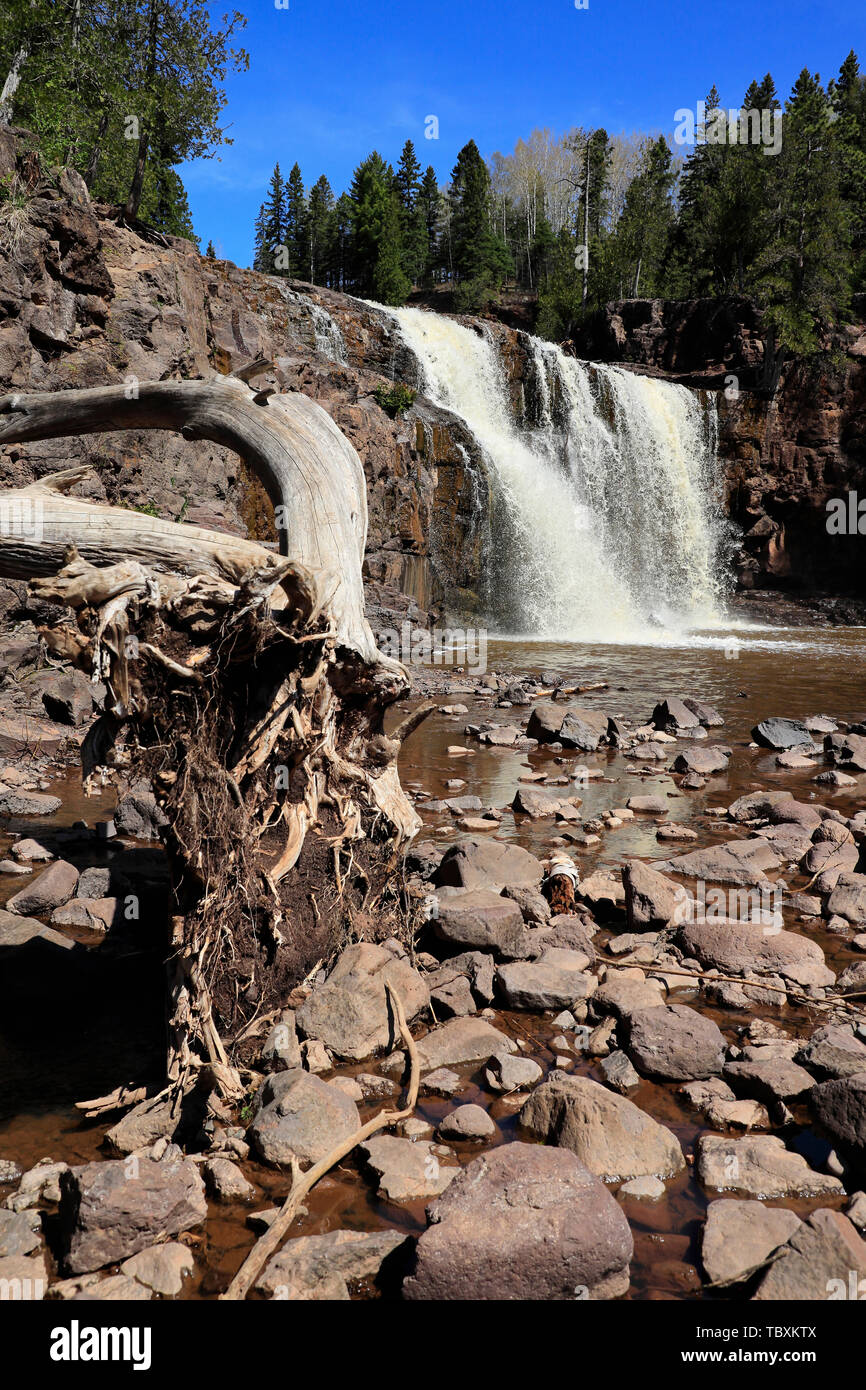 Fällt der unteren Stachelbeere Stachelbeere fällt in Gooseberry Falls State Park. Silver Creek. Nordufer des Lake Superior. Minnesota. USA Stockfoto