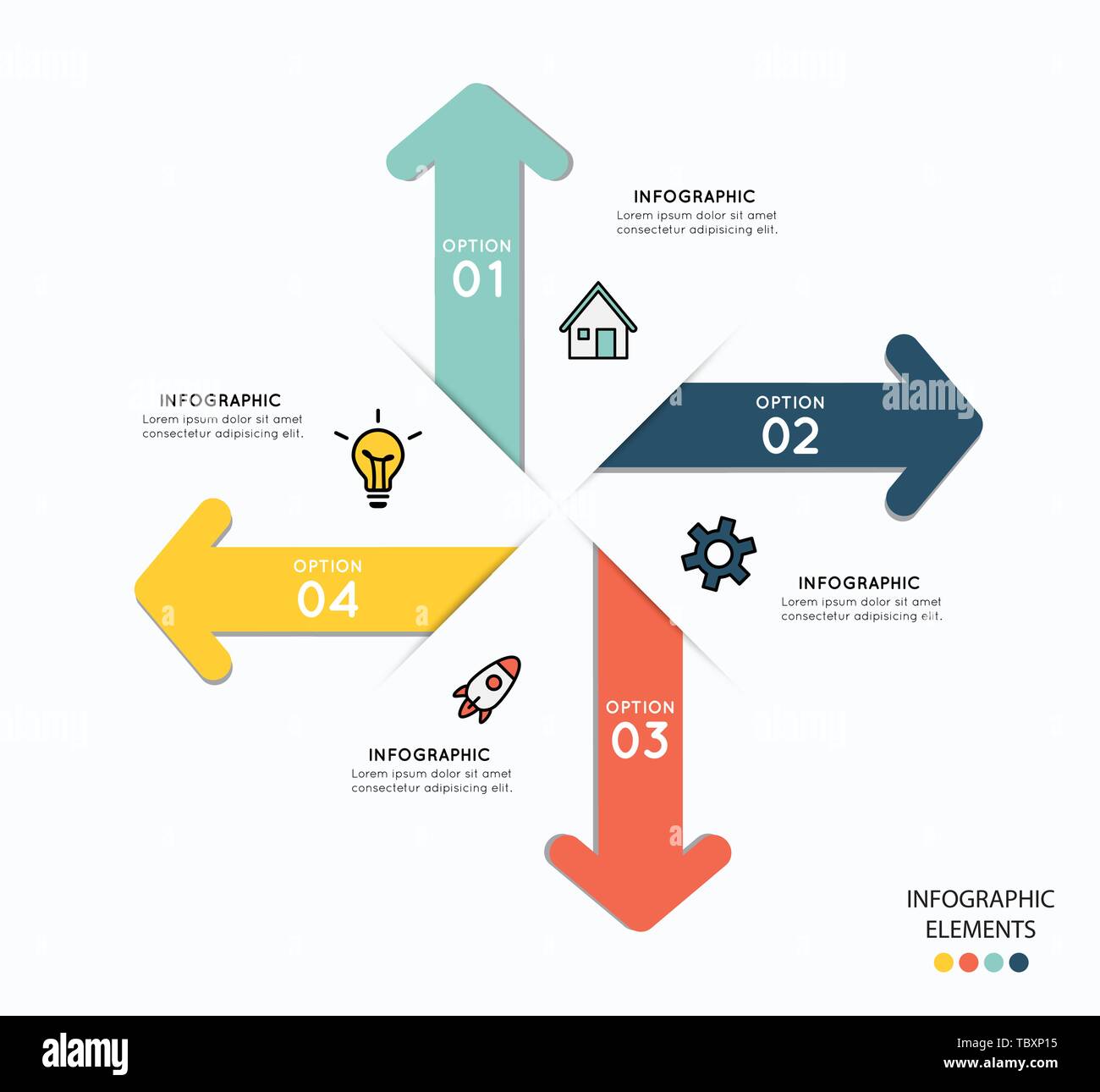 Infografik Elemente mit Symbolen für business Abbildung. Vektor Stock Vektor