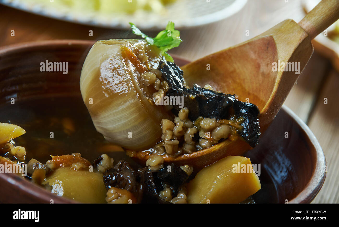 Rustikale Wilde Pilzsuppe, Osteuropäische Küche Stockfoto