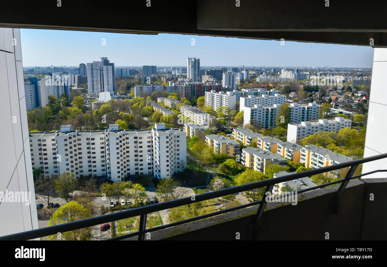 Hochhäuser, Fritz Erler Allee, Gropiusstadt, Neukölln, Berlin, Deutschland, Hochhäuser, Fritz-Erler-Allee, Deutschland Stockfoto