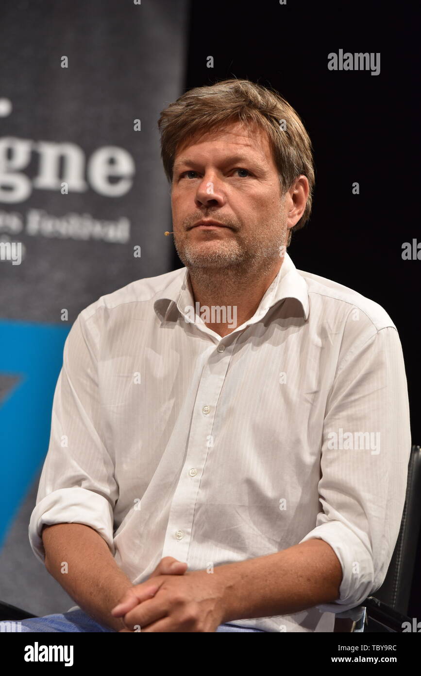 Köln, Deutschland. 03 Juni, 2019. Der Autor und Grüne Politiker Robert Habeck liest und diskutiert Am 7. phil. Köln, die größte deutsche Philosophie Festival. Credit: Horst Galuschka/dpa/Horst Galuschka dpa/Alamy leben Nachrichten Stockfoto