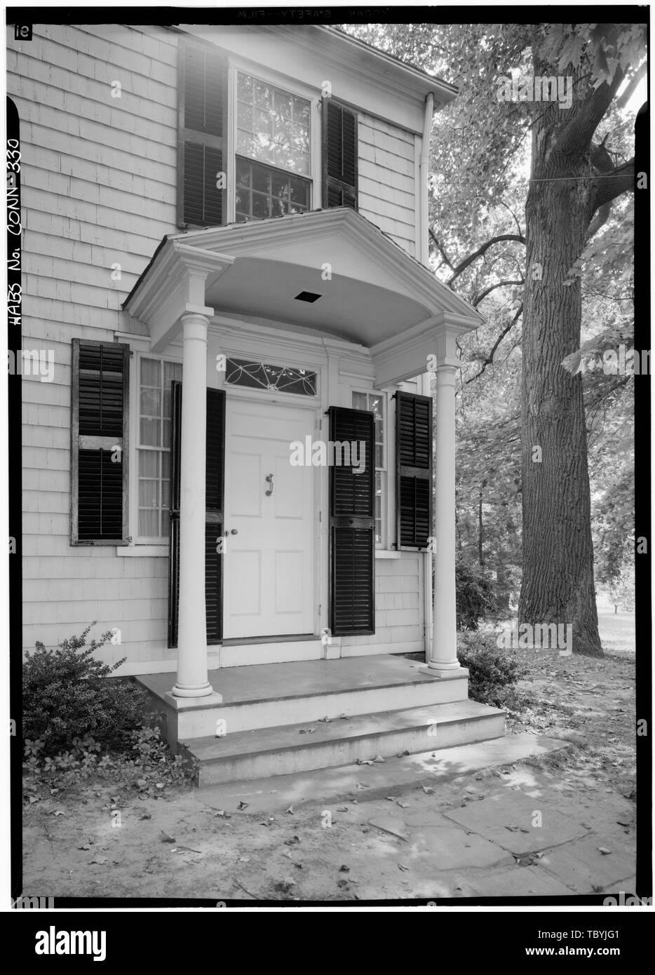 Mai DETAIL WEST 1968 (VORNE) Tür Rumpf Sherwood House, 762 Mill Hill Road, Fairfield, Fairfield County, CT Stockfoto